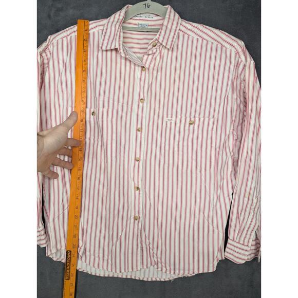 VTG Compagnie Internationale Express Womens Long Sleeve M Button Down Striped - Picture 9 of 12